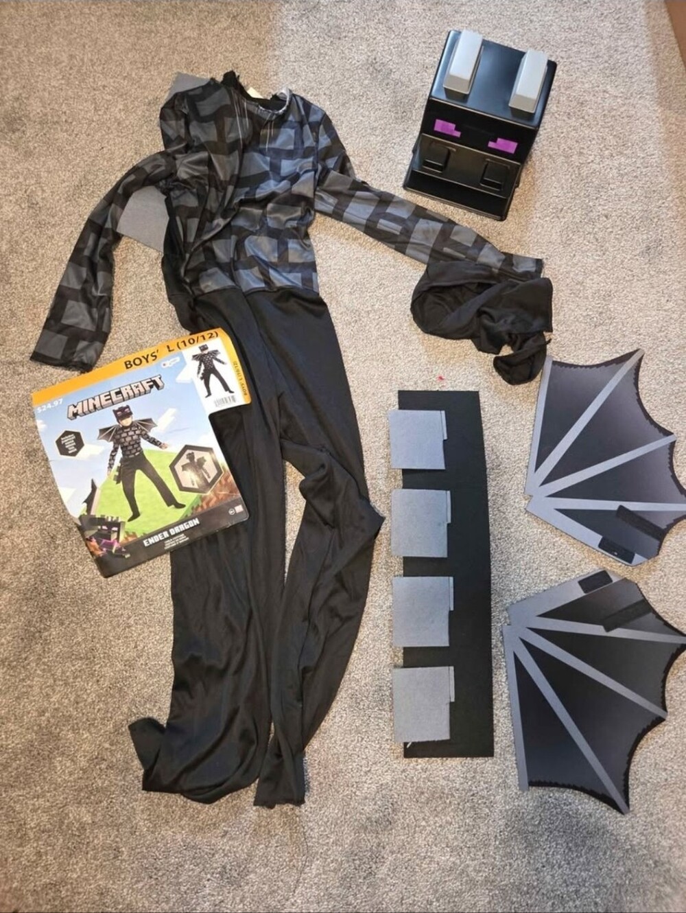 Ender Dragon Boys Black Costume - Kids